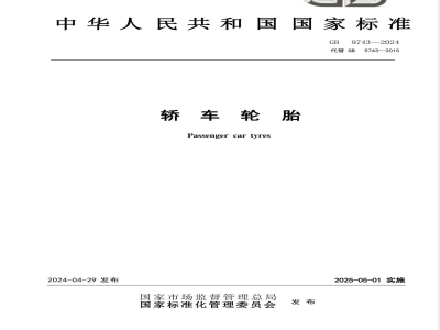 GB 9743-2024轿车轮胎 